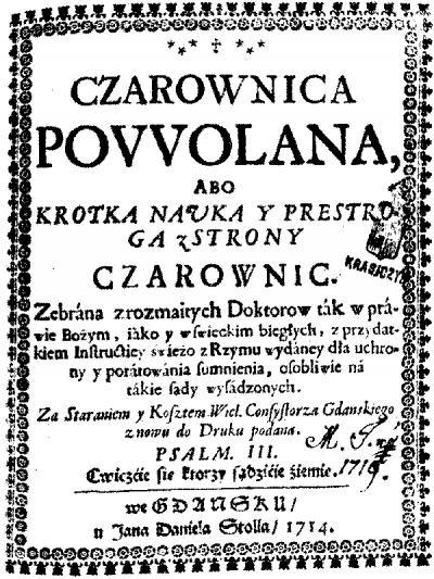 Strona tytułowa dzieła "Czarownica powołana", Księgi Akta Miejskie Rzeszowskie, ze zbiorów M. Czarnoty